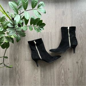Vince Camuto Black Suede High-Heeled Ankle Boots